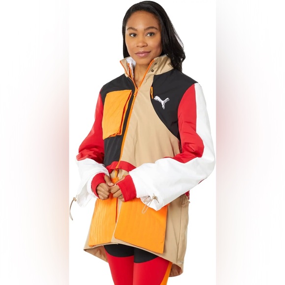 NEW WITH TAGS PUMA High Court Quad Basketball Jacket Womens XL Orange Black - Picture 4 of 8